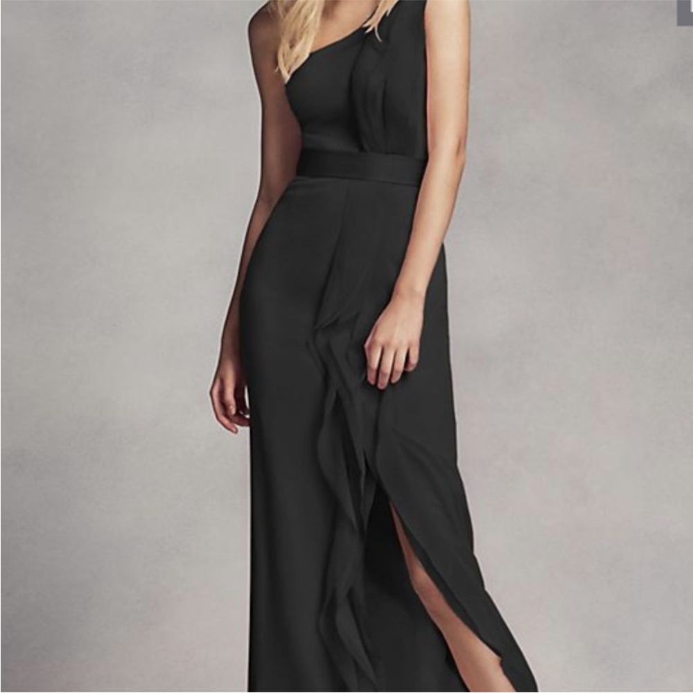 WHIT Black One-Shoulder Gown